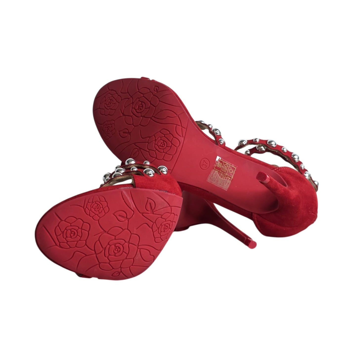 SparkGlow Women’s Sparkle High Heels - 10.5 cm Stiletto Pumps Glitter Party Shoes (Black/Red)