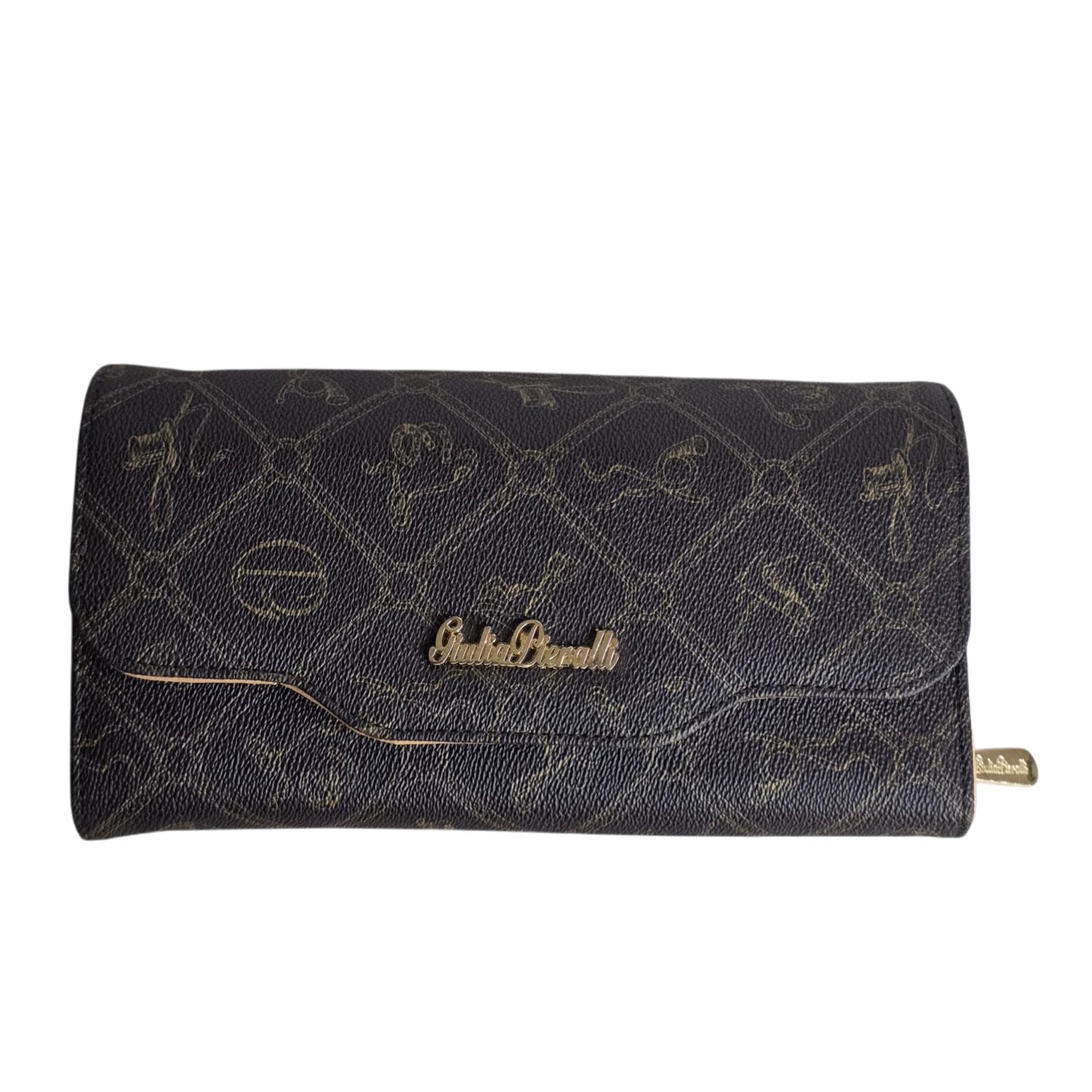 SparkGlow Women’s Crossbody Handbag - Black Designer Wallet Purse with Pattern Print, Stylish Shoulder Bag for Daily Use