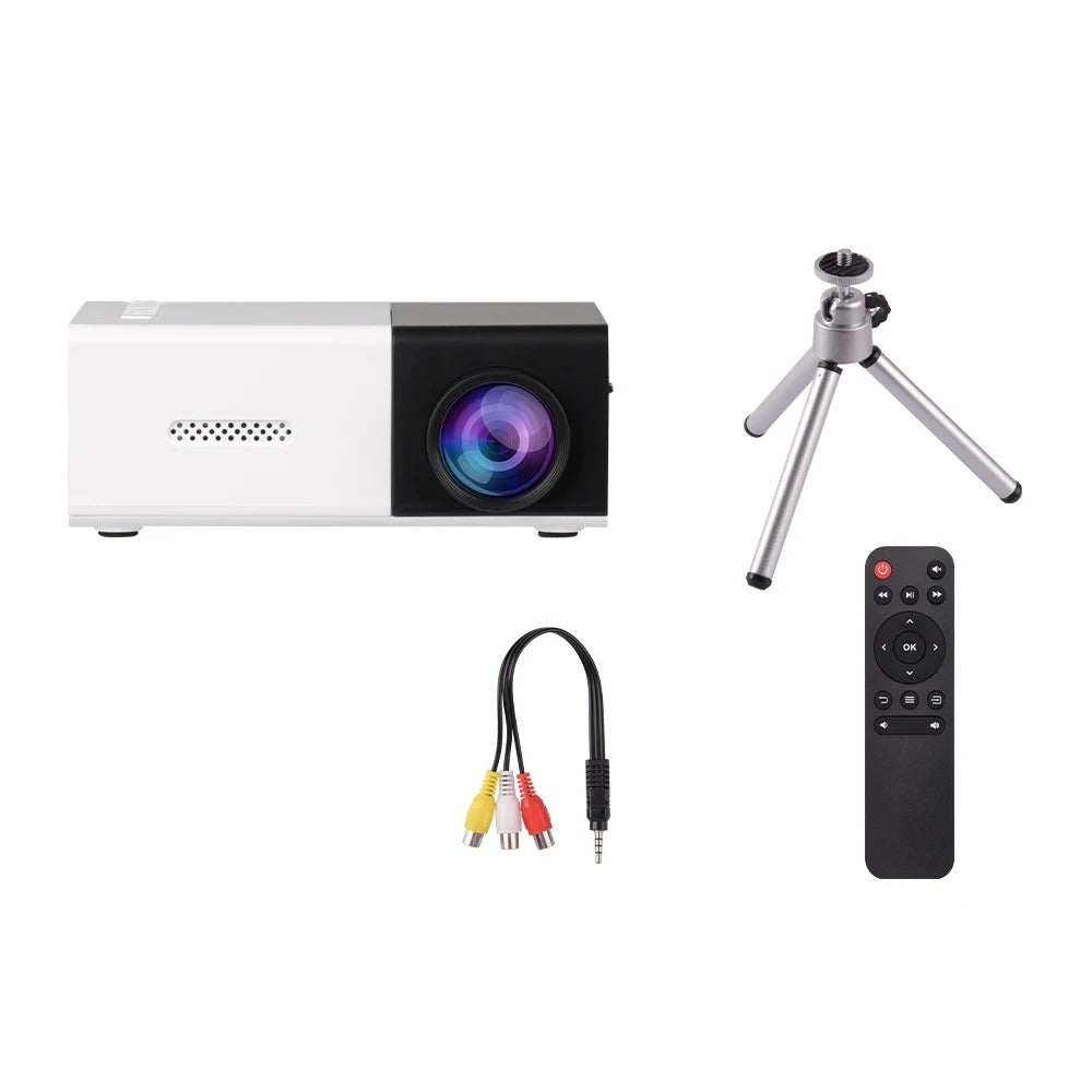 Portable Wired Mobile Phone Projector With Extendable Stand, LED Mini Home Video Device, 1080p HD Screen, USB SD AV HD