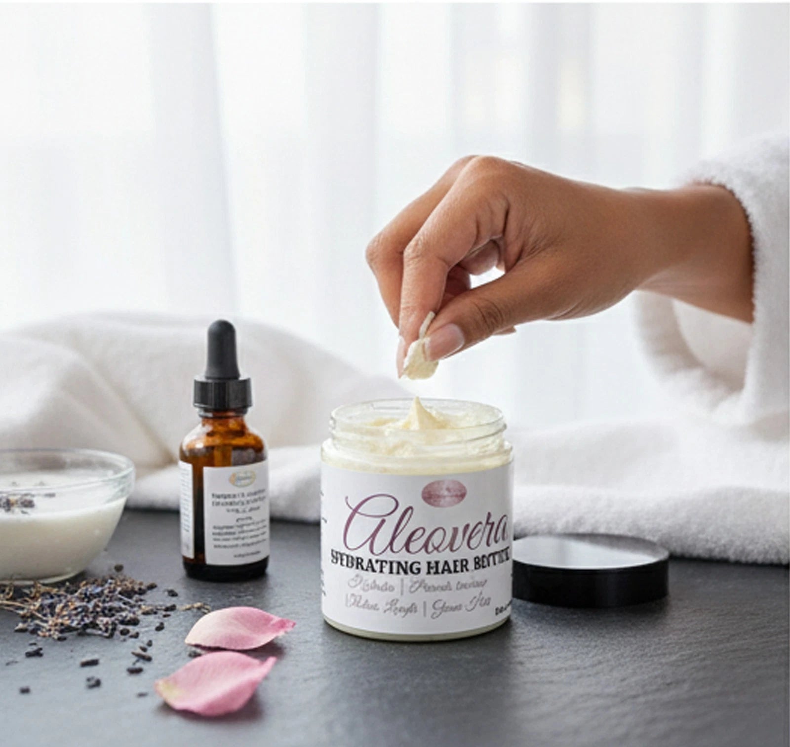 SparkGlow Aloe Vera Hydrating Hair Butter - Natural Growth Moisturizer Hair Cream